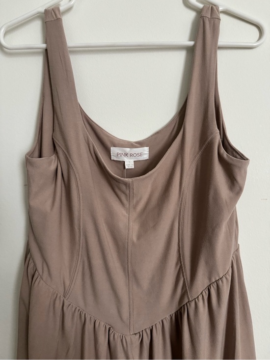 Pink Rose Dresses & Skirts - Pink Rose Scoop-Neck Sleeveless Dress in Taupe